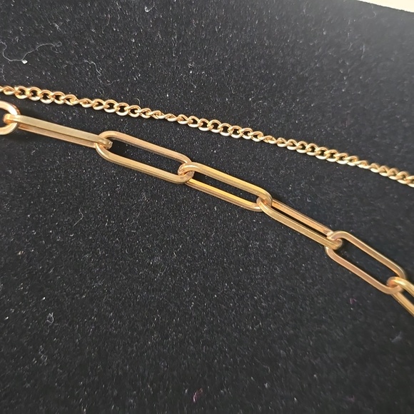 Gold Layered Necklace with Paperclip Chain - Picture 2 of 3
